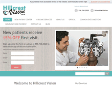 Tablet Screenshot of hillcrestvision.com